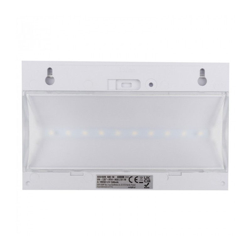 Tył Biała Lampa Solarna Elewacyjna EC61028 6W 4000K Soe-10