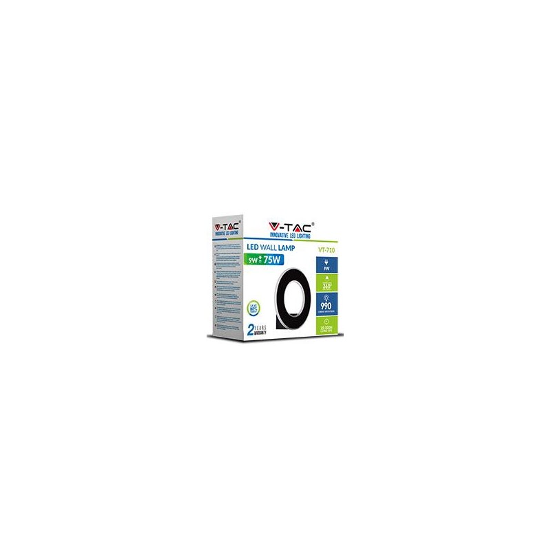 Oprawa Ścienna V-TAC 9W LED Wall Light Biały VT-710 3000K IP20 990lm