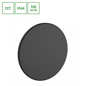 Piatta 18W Cct 230V Ip44 250X47Mm Czarny Okrągła Elewacyjna