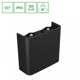 Lunarix 2 Kinkiet 4W Cct 230V Ip54 Ra90 110X110X40 Mm Czarny, Świeci Góra/Dół