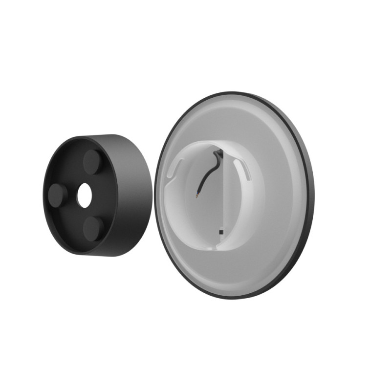 Piatta 12W Cct 230V Ip44 180X47Mm Czarny Okrągła Elewacyjna
