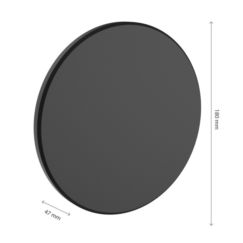 Piatta 12W Cct 230V Ip44 180X47Mm Czarny Okrągła Elewacyjna