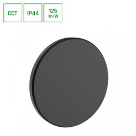 Piatta 9W Cct 230V Ip44 120X47Mm Czarny Okrągła Elewacyjna