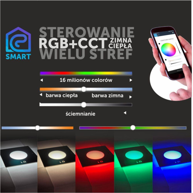 Oprawa Najazdowa Ledbruk Stal Okrągła 24V Rgb+Cct