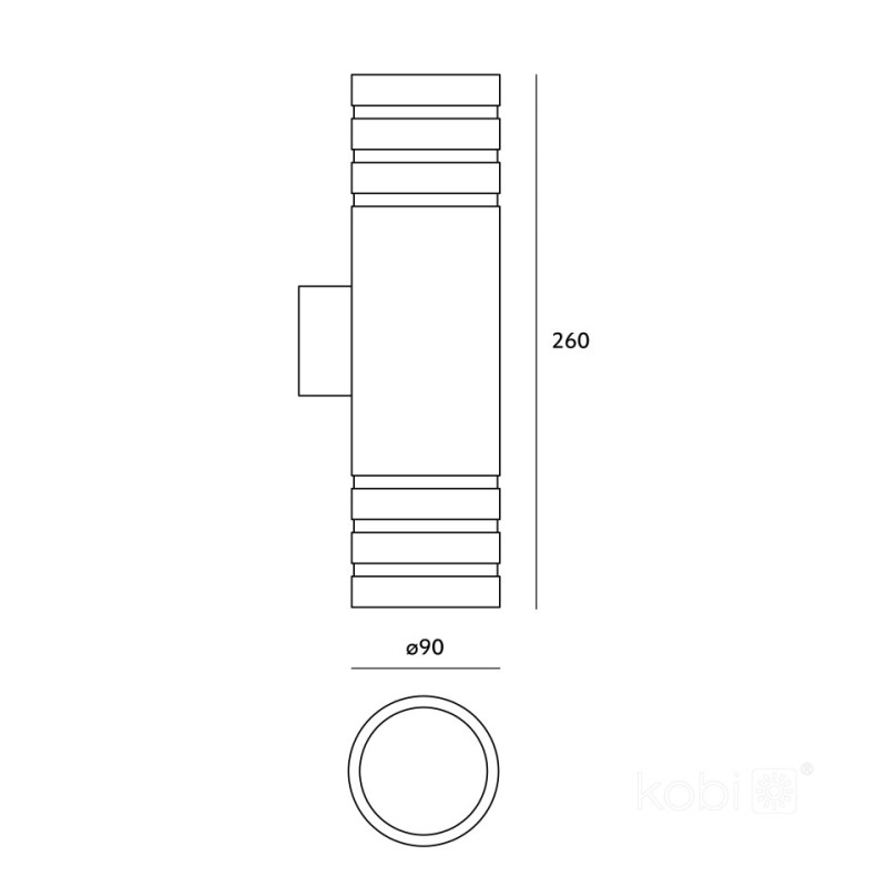 Kinkiet Ścienny Dwustronny Ip54 Querk 5 Czarna Led2B