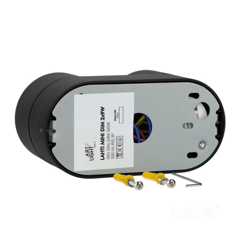Oprawa Lahti Mini Dim Czarna 2X9W Barwa Ciepłobiała (Ściemnialna)