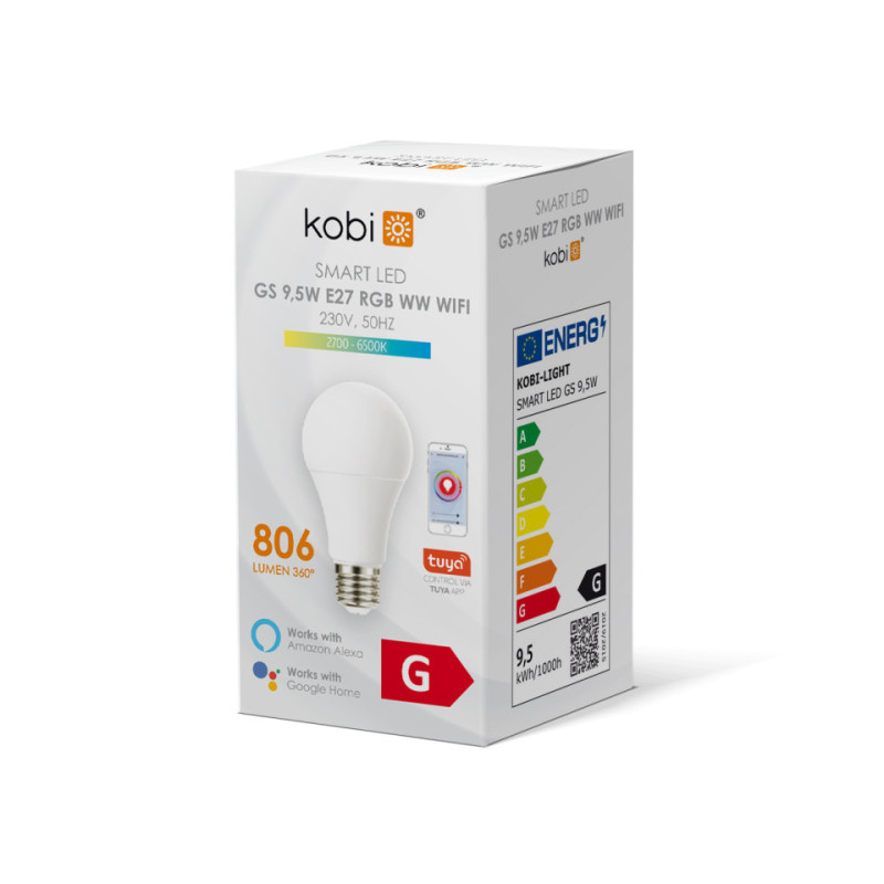 Żarówka Led E27 Tuya Smart 8,5W Rgb Ww Wifi
