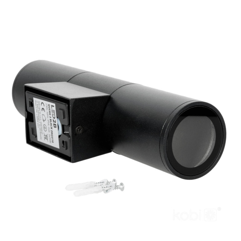 Lampa Ogrodowa Ścienna Querk 3 Czarna Led2B