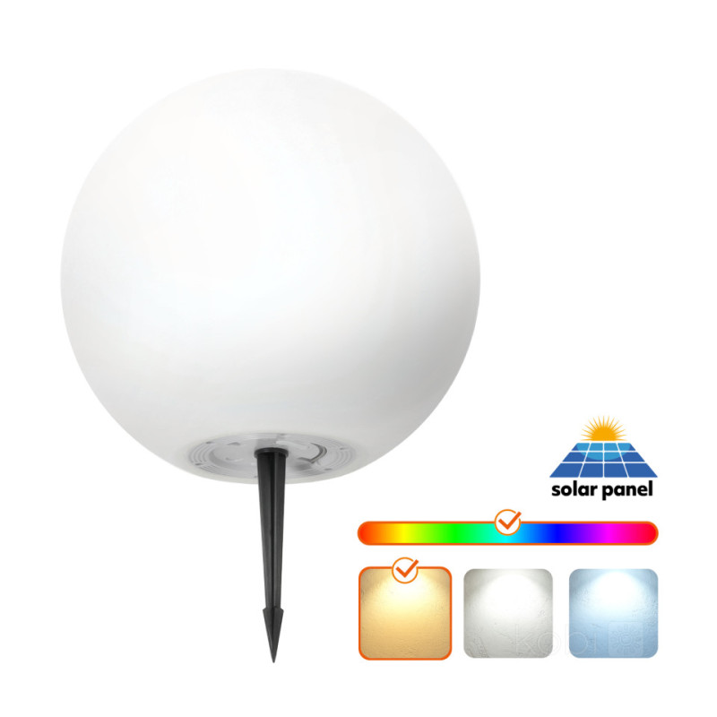 Lampa Ogrodowa Solar Led Garden Ball 30Cm 3000K+Rgb Kobi Design