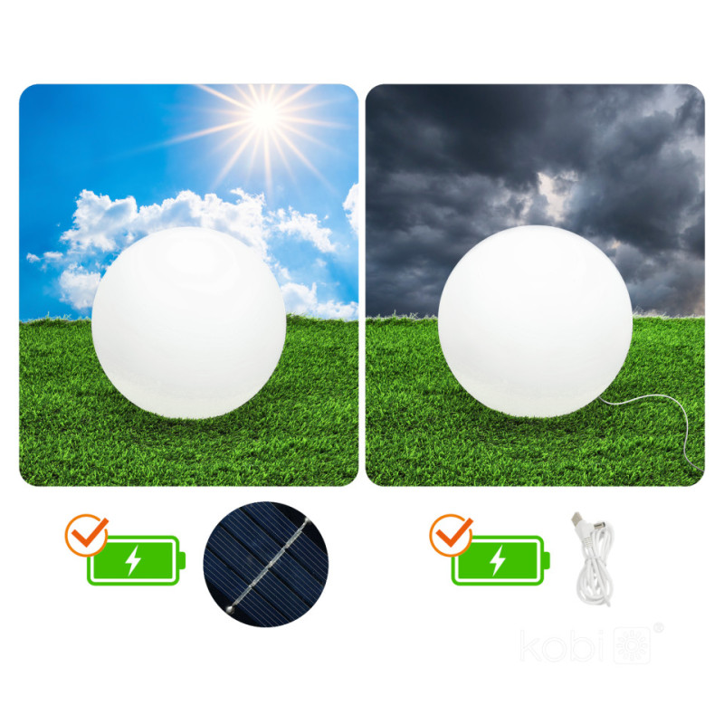Lampa Ogrodowa Solar Led Garden Ball 30Cm 3000K+Rgb Kobi Design