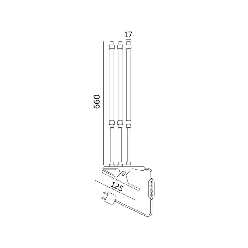 Lampa do hodowli Roślin Led Vitaro 3 Clip 10W Kobi Design 001513 wymiary
