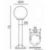 Lampa stojąca  KULE K 5002/3/K 200 SU-MA - 70 CM