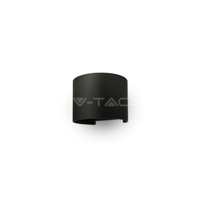 Oprawa Ścienna Kinkiet 6W V-TAC Góra/Dół Regulowany Czarny Okrągły IP65 VT-756 3000K Bridgelux 660lm