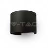 Oprawa Ścienna Kinkiet 6W V-TAC Góra/Dół Regulowany Czarny Okrągły IP65 VT-756 3000K Bridgelux 660lm