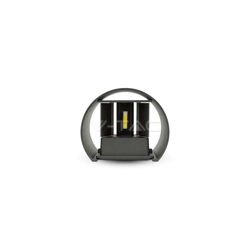 Oprawa Ścienna Kinkiet 6W V-TAC Góra/Dół Regulowany Czarny Okrągły IP65 VT-756 3000K Bridgelux 660lm
