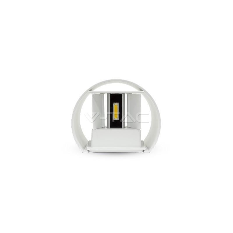 Oprawa Ścienna Kinkiet 6W V-TAC Góra/Dół Regulowany Biały Okrągły IP65 VT-756 3000K Bridgelux 660lm