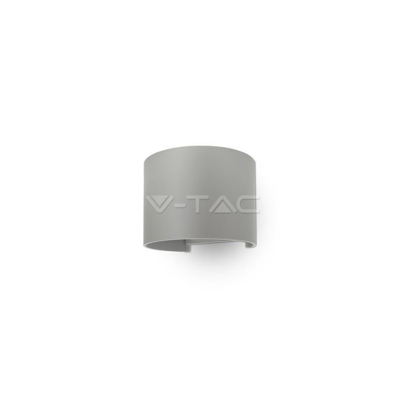 Oprawa Ścienna Kinkiet 6W V-TAC Góra/Dół Regulowany Szary Okrągły IP65 VT-756 3000K Bridgelux 660lm