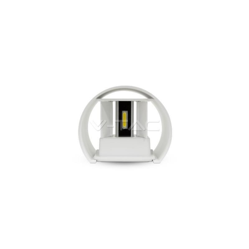 Oprawa Ścienna Kinkiet 6W V-TAC Góra/Dół Regulowany Biały Okrągły IP65 VT-756 4000K Bridgelux 660lm