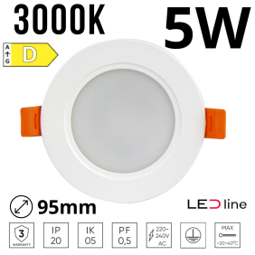 Plafon sufitowy 95mm 5W ciepła barwa Molly Okrągły