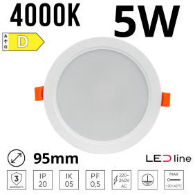 Plafon ścienny LED 5W 500Lm 4000K Okrągły 200746