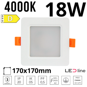 plafon biały kwadrat Molly 18W 1900Lm 4000K 200883 ledline