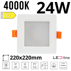 Mocny Plafon kwadratowy LED Molly 24W 2550Lm 4000K LED line 200906