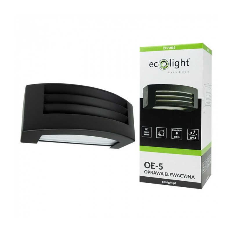 Oprawa Elewacyjna Oe-5 1Xe27 Ip54 Czarny