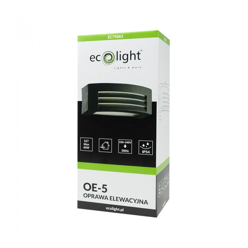 Oprawa Elewacyjna Oe-5 1Xe27 Ip54 Czarny