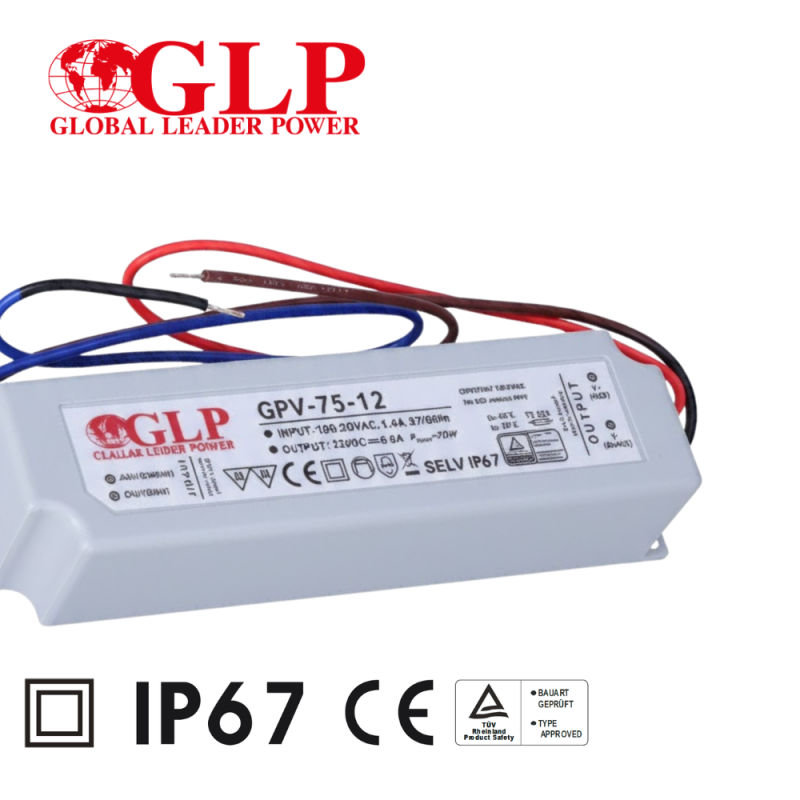 Zasilacz Led Napięciowy 12V 72W 6A Ip67 Hermetyczny Ip67 - Glp GPV-75-12