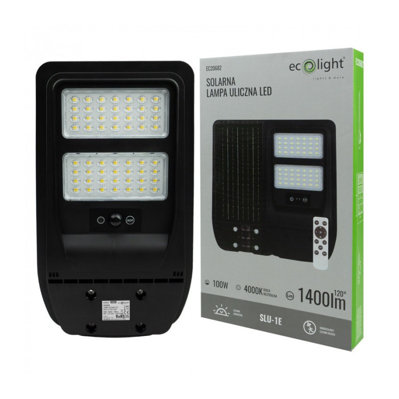 Lampa Uliczna Solarna 100W 4000K 1000Lm Ip65