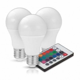 Żarówka LED E27 RGBW ( RGB + b. ciepła) 7,5W KOBI - 3 sztuki