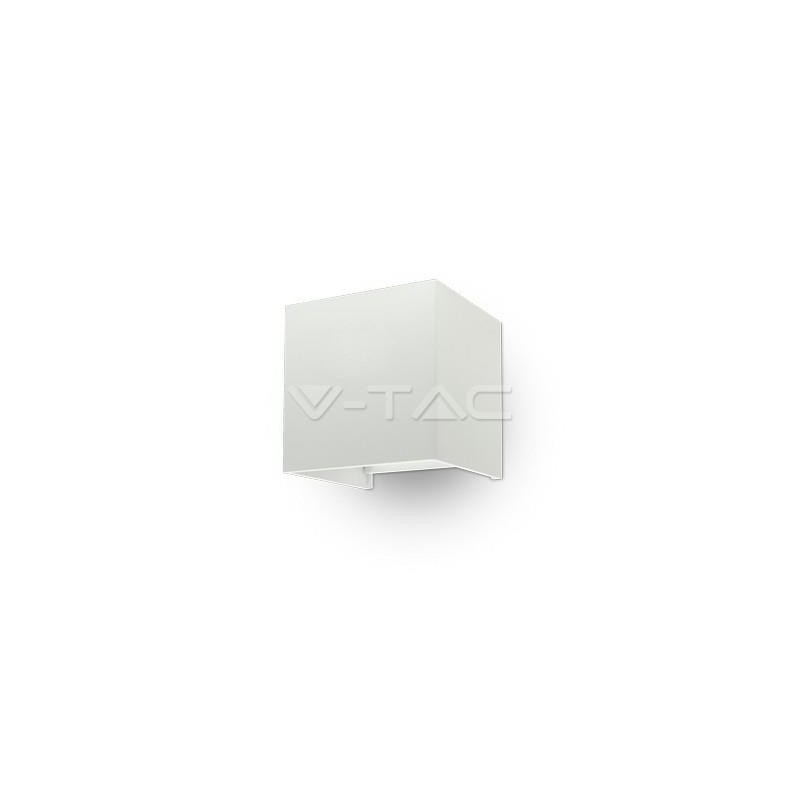 Oprawa Ścienna V-TAC 6W Kinkiet Góra/Dół Regulowany Biały Kwadrat IP65 VT-759 4000K Bridgelux 660lm