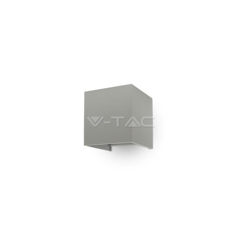 Oprawa Ścienna V-TAC 6W Kinkiet Góra/Dół Regulowany Szary Kwadrat IP65 VT-759 4000K Bridgelux 660lm