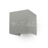 Oprawa Ścienna V-TAC 6W Kinkiet Góra/Dół Regulowany Szary Kwadrat IP65 VT-759 4000K Bridgelux 660lm