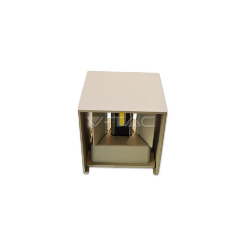 Oprawa Ścienna V-TAC 6W Kinkiet Góra/Dół Regulowany Szary Kwadrat IP65 VT-759 4000K Bridgelux 660lm