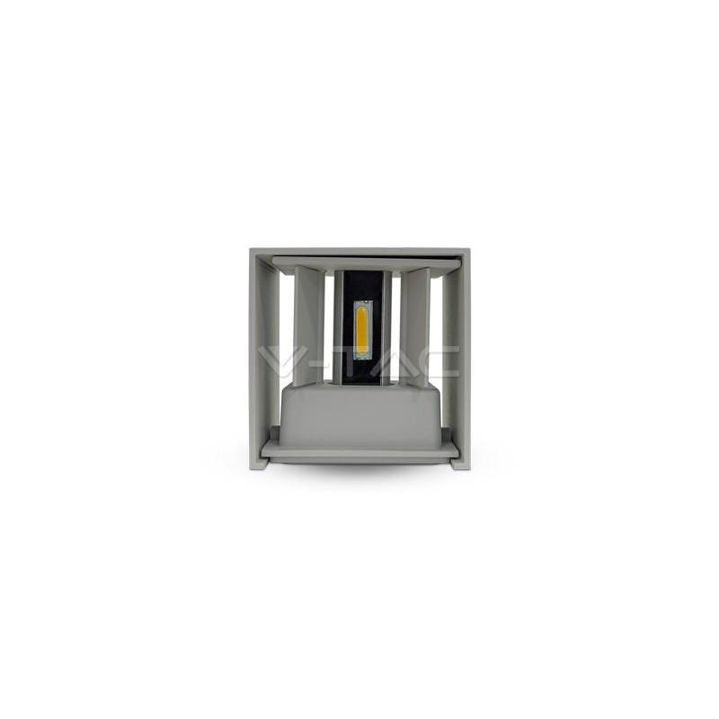 Oprawa Ścienna V-TAC 6W Kinkiet Góra/Dół Regulowany Szary Kwadrat IP65 VT-759 4000K Bridgelux 660lm