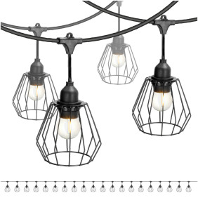 Zestaw Crete Girlanda Ogrodowa 20M + Kabel 5M + 20X Klosz D1