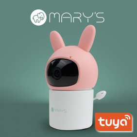 Mary's Obrotowa Niania Kamera Elektroniczna Królik Różowy Wifi Tuya