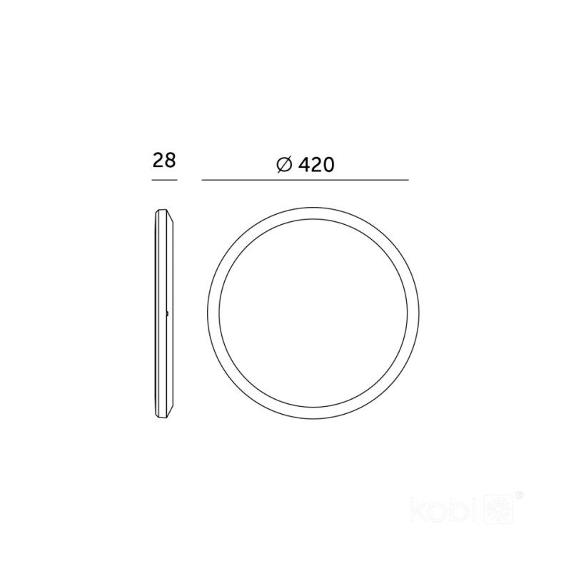 Plafon Led Nivera Circle 32W 3Cct Ip54 Czarny Kobi Premium