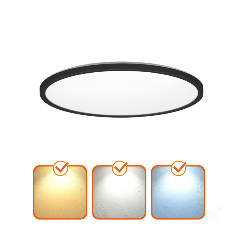 Plafon Led Nivera Circle 18W 3Cct Lx Ip54 Czarny Kobi Premium