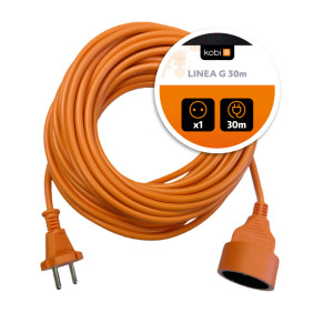 Przedłużacz Linea G 1Gn/30M/Bu/2X1Mm Pomarańczowy Kobi