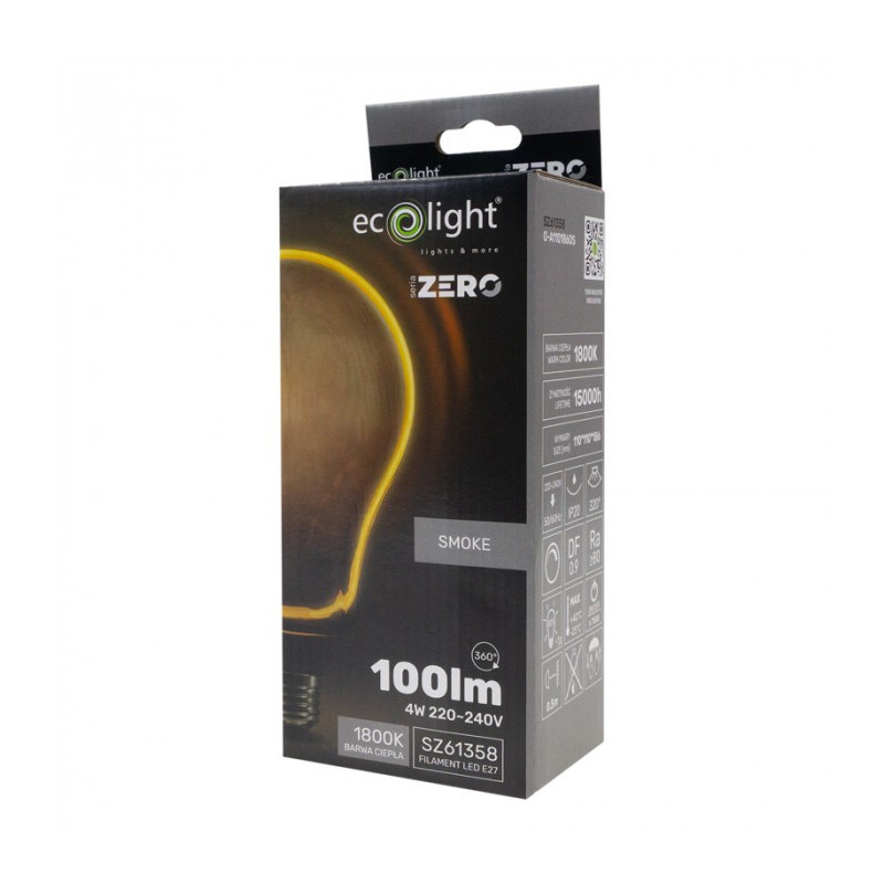 Seria Zero 4W 100Lm E27 A110 Smoke