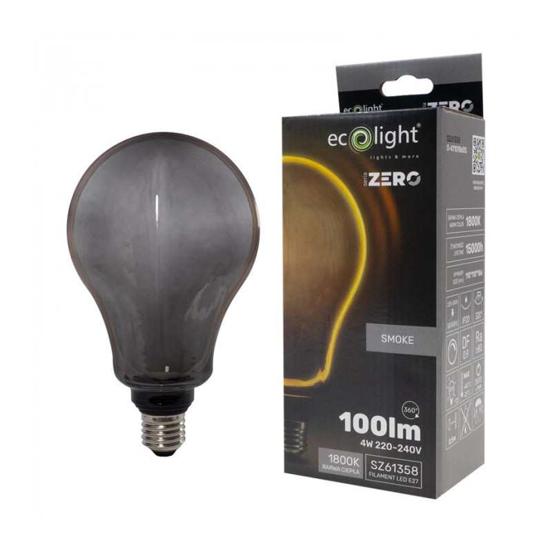 Seria Zero 4W 100Lm E27 A110 Smoke