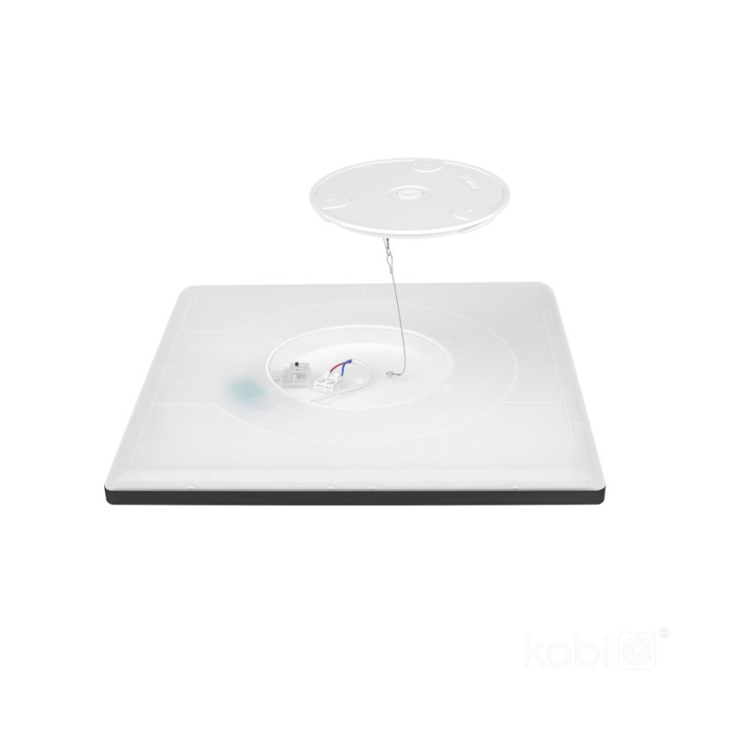 Plafon Led Nivera Square 12W 3Cct Ip54 Czarny Kobi Premium
