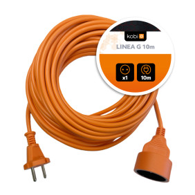 Przedłużacz Linea G 1Gn/10M/Bu/2X1Mm Pomarańczowy Kobi