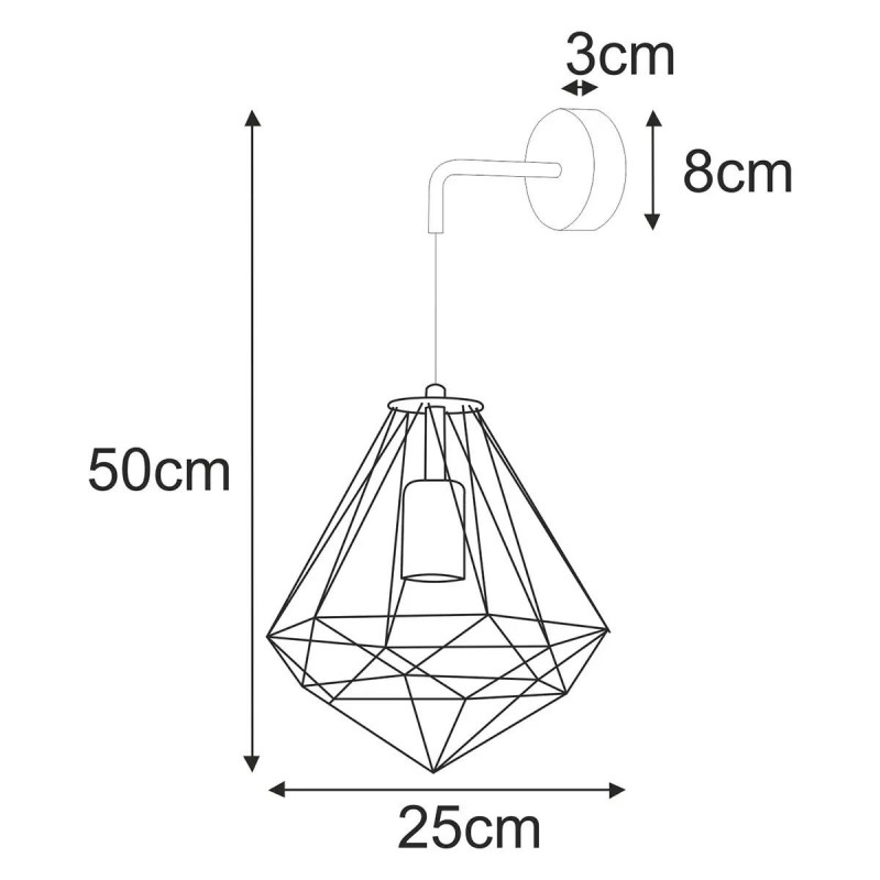 Kinkiet druciany czarny K-4008 z serii MARKO E27