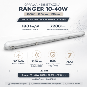 Oprawa Hermetyczna Ranger 10-40W 4000K 7200Lm 1210Mm Led Line Prime