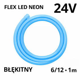 Flex Led Neon 6/12 24V Błękitny 1M N24002