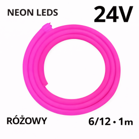 Neon Leds 6/12 24V Różowy 1M N24005