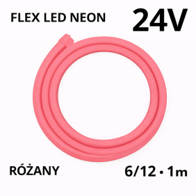 Neon Ledowy 6/12 24V Różany 1M N24006